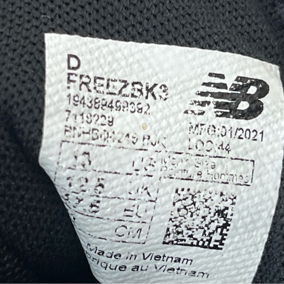 New Balance Mens Size 13 FREEZBK3 La Crosse Cleats Turf Shoe Black - Picture 6 of 10